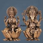 Brass Ganesha Lakshmi Set - Festival Prosperity Pair | Jaipurio