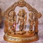 Hand Carved Brass Ram Darbaar Idol | Traditional 17.8 × 19.1 × 8.1 cm Table Top Murti | Premium Temple Art | Sacred Family Statue | Jaipurio
