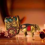 Brass Stone Bullock Cart Laxmi Ganesh 3 Inch - Prosperity Journey Set | Jaipurio