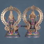 Pure Brass Ganesh Lakshmi Idol Meenakari Stonework 27 Inch - Grand Temple Decor | Jaipurio