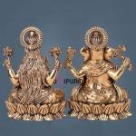 Intricate Ganesha Lakshmi Superfine Brass Idols Clear Detailing 6 Inch | Jaipurio