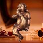 Pure Brass Wall Hanging Baby Krishna Statue Antique Rustic Finish 11 Inch - Sacred Art | Jaipurio