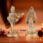 Pure Brass Radha Krishna Idols Superfine 4.5 Inch - Divine Pair Temple Sculpture | Jaipurio