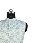 White Thunder Jacket Zardozi Zenith Palace Drapes Lotus Legacy Print | Jaipurio
