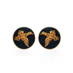 Black Mallard Brass Cufflink - Moorish Geometric Art | Jaipurio