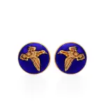 Ivory Blue Mallard Brass Cufflink - Buy Moorish Art | Jaipurio