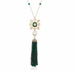 Green Jharokha Tassel Necklace Firdaus Collection - Buy Paradise Heritage Style | Jaipurio
