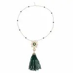 Green Jharokha Tassel Necklace Firdaus Collection - Buy Paradise Heritage Style | Jaipurio