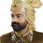 Golden Check Silk Safa Opulent Turban Men - Luxury Rajasthani Pagri | Jaipurio