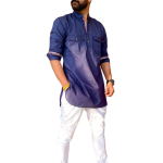 Navy Blue Kurta Pajama Set - Elegant Traditional Menswear | Jaipurio