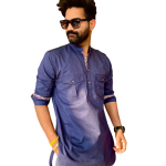 Navy Blue Kurta Pajama Set - Elegant Traditional Menswear | Jaipurio