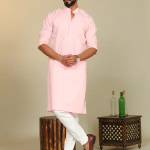 Solid Light Pink Kurta Pajama Set - Premium Ethnic Ensemble | Jaipurio