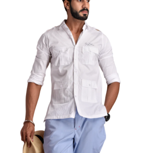 Rajputana Hunting Styled Black Shirt Men Regal Outdoor - Royal Heritage Menswear | Jaipurio