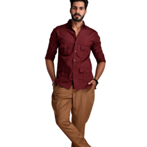 Rajputana Hunting Styled White Shirt Men - Regal Outdoor Majesty | Jaipurio