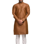 Handmade Embroidered Pattern Brown Color Kurta for Men - Artisan Craft | Jaipurio