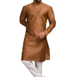 Handmade Embroidered Pattern Brown Color Kurta for Men - Artisan Craft | Jaipurio