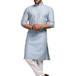 Light Sky Embroidered Kurta Pajama Set - Serene Elegance Men's Ethnic | Jaipurio