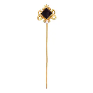 Onyx Crest Lapel Pin Sterling Silver Gold - Buy Legacy Luxury | Jaipurio