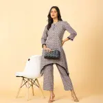 Tawny Brown Sanganeri Printed Co-Ord Set - Authentic Hand Block Traditional Cotton | Jaipurio