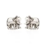 Silver Cut Out Elephant Cufflink - Heritage Sterling | Jaipurio