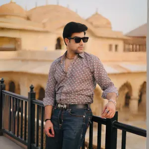 Tawny Brown Sanganeri Print Cotton Shirt - Premium Earth Heritage Style | Jaipurio