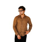 Walnut Brown Sanganeri Print Cotton Shirt - Traditional Heritage Clothing | Jaipurio