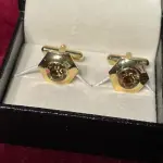 Golden Hexagon Blue Stone Cufflink - Premium Geometric Elegance Accessories | Jaipurio