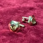 Golden Hexagon Blue Stone Cufflink - Premium Geometric Elegance Accessories | Jaipurio