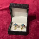 Golden Hexagon Blue Stone Cufflink Geometric Elegance - Premium Executive Jewelry | Jaipurio