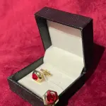 Golden Hexagon Red Accent Cufflinks - Premium Executive Power Statement | Jaipurio