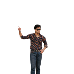 Navy Blue Red Booti Sanganeri Cotton Shirt - Traditional Heritage Clothing | Jaipurio