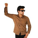 Walnut Brown Sanganeri Print Cotton Shirt - Traditional Heritage Clothing | Jaipurio