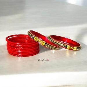 Laal Chudiyan Bangle Set | Festive Red Bangles | Jaipurio