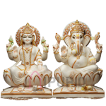 Marble Lakshmi Ganesha Set | Divine Temple Idols | Diwali Puja Murti | Pure Sacred Statues | Festival Gift Art
