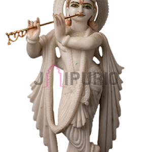 Antique Indian Marble Krishna Statue | Century Old Divine Sculpture | 53.5cm Vintage Temple Art | Historic Sacred Idol | Heritage Decor