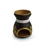 Hand-Painted Decorative Terracotta Oil Burner Aroma Diffuser | Jaipurio's Unique Home Decor | Indian Artistry | 10.4 x 10.4 x 12.7cm Fragrance Diffuser