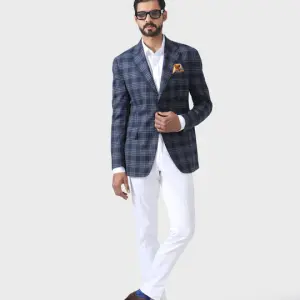 Elite Explorer's Woollen Checks Tuxedo - Sophisticated Style in Sizes S to XL | Jaipurio