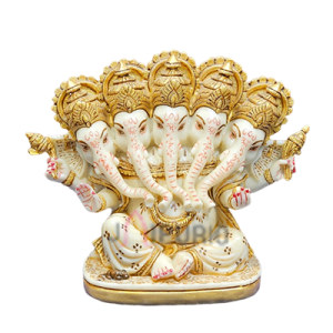 Ganesh Statue: Exquisite Marble Murti | Hand-Carved Spiritual Decor, Hindu God Idol | Remover of Obstacles | Buy Authentic Indian Art