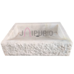 Marble Counter Basin: Elegant 18" Handcrafted Sink | Custom Luxury Bathroom Decor | Authentic Indian Artistry | Durable Stone Craft