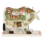 Marble Kamdhenu Cow Statue: Sacred Divine Masterpiece | Luxury Temple Art | Authentic Indian Craftsmanship | Holy Mother Art