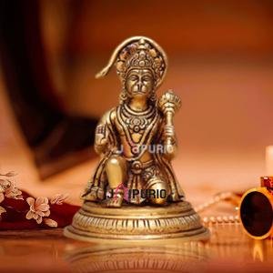 Brass Blessing Hanuman Idol 7 Inch - Perfect Size Divine Grace | Jaipurio