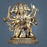 Intricate Superfine Brass Panchmukhi Hanuman Idol 6" | Divine Strength & Blessings | 0.8 kg Detailed Statue | 5" Width, 4.5" Depth | Enhance Sacred Space