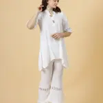 Alluring White Cotton Coord Set - Modern Fashion Outfit Online | Jaipurio