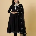 Classic Black Anarkali Suit with Tie and Dye Dupatta for Women - Timeless Elegance | Jaipurio