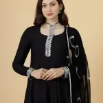 Classic Black Anarkali Suit with Tie and Dye Dupatta for Women - Timeless Elegance | Jaipurio