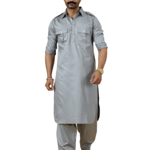 Classy Grey Pathani Kurta Salwar Set - Sophisticated Traditional Menswear | Jaipurio