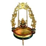 Ganesha Brass Urli with Swing | Stone Work Jhoola Statue | Traditional Temple Art | Luxury Divine Decor | Sacred Craftsmanship