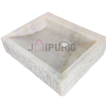 Marble Counter Basin: Elegant 18" Handcrafted Sink | Custom Luxury Bathroom Decor | Authentic Indian Artistry | Durable Stone Craft
