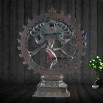 Brass Nataraja Statue | 13" x 11" | 4 kg | Vintage Bronze Tone | Lord of Dance | Traditional Hindu Sacred Art | Lord Shiva Cosmic Dance | Jaipurio
