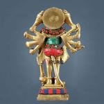 Pure Brass Standing Panchmukhi Hanuman Idol | 7" x 4.5" x 2.4" (17.8 x 11.4 x 6.1 cm) | 1.182 kg Five-Faced Sacred Art | Premium Divine Murti